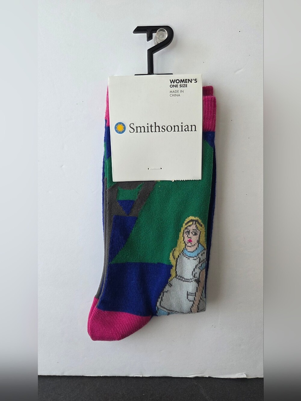 Smithsonian Alice in Wonderland Art Crew Socks Women's Size 6-9.5 NWT